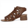 Sidonie - Brown lace-up sandal R8776-24 - Barefoot Remonte women's large size - Shoesissime