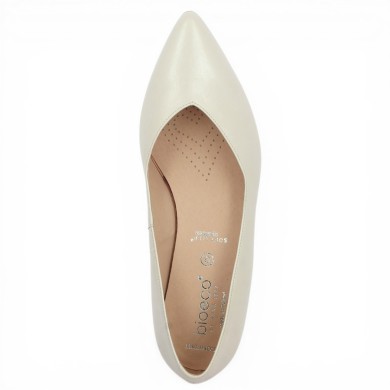 ballerine bout pointu blanc nacré femme grande taille Shoesissime, vue dessus