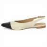ballerine sling back beige et bleu grande taille femme Shoesissime, vue intérieure