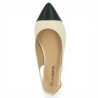 chaussure plate sling back beige et bleu 42, 43, 44, 45 femme Shoesissime, vue dessus