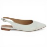 Chaussure plate sling back blanche 42, 43, 44, 45 Shoesissime, vue coté