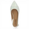 ballerine blanche ouverte au talon 42, 43, 44, 45 femme Shoesissime, vue dessus