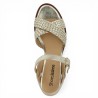 sandale dorée cuir tressé grande taille Shoesissime, vue dessus