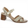 sandale dorée cuir tressé 42, 43, 44, 45 Shoesissime, vue profil