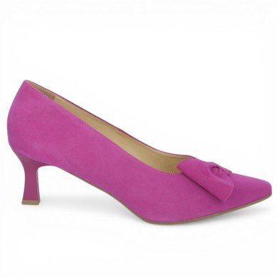 escarpin rose fushia grande taille Shoesissime, vue coté
