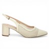 escarpin résille écru femme grande pointure Shoesissime, vue coté