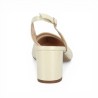 Rozen - Escarpin écru sling back résille - Talons femme 42, 43, 44, 45 - Shoesissime