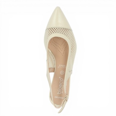 escarpin résille écru femme 42, 43, 44, 45 Shoesissime, vue dessus