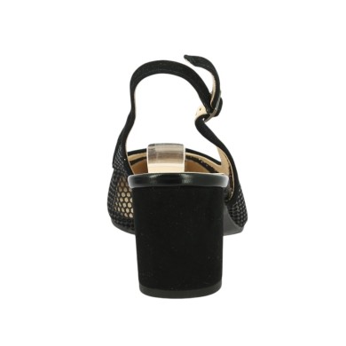 Rozen - Escarpin noir sling back résille - Talons femme grande taille - Shoesissime