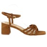 Sandale à talon grande taille velours camel Shoesissime, vue coté