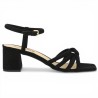 Sandale à talon velours noir grande taille Shoesissime, vue coté