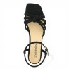 Sandale à talon velours noir grande pointure Shoesissime, vue dessus