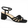 Sandale a talon velours noir 42, 43, 44, 45 Shoesissime, vue profil
