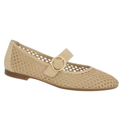 D0K17-20 Ballerine beige résille Remonte 42, 43, 44, 45 Shoesissime, vue profil