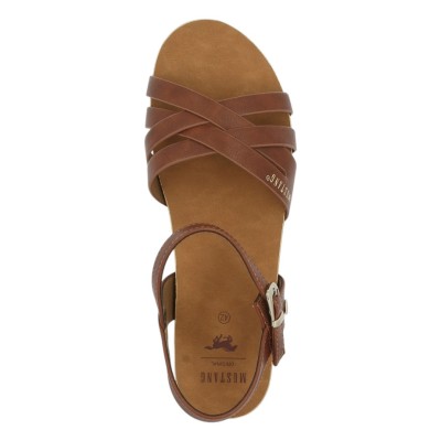 Laura - Nu-pieds Mustang Camel - Sandales femme Mustang 42, 43, 44, 45 - Shoesissime