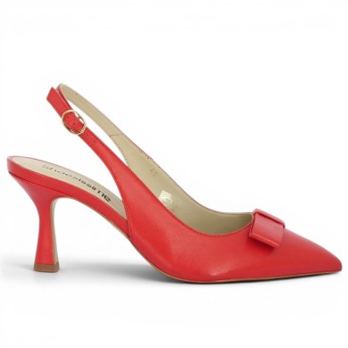 escarpin rouge talon 8 cm grande pointure Shoesissime, vue coté