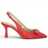 escarpin rouge talon 8 cm grande pointure Shoesissime, vue coté
