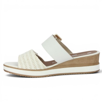 D6463-80 Mule réglable blanche 42, 43, 44, 45 femme Remonte  talon compensé, vue intérieure