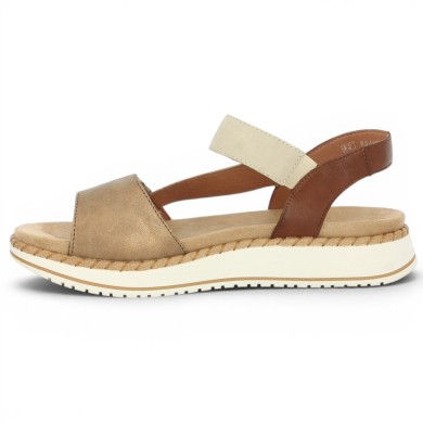 D3J50-92 Nu-pieds Remonte grande taille femme confort Remonte beige réglable Shoesissime, vue intérieure