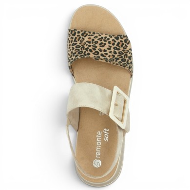 D1J53-91 Sandale Remonte confort grande taille léopard Shoesissime, vue dessus