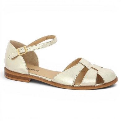Eden - Closed sandal large size gold leather - Sandale Pecheur large size - Shoesissime
