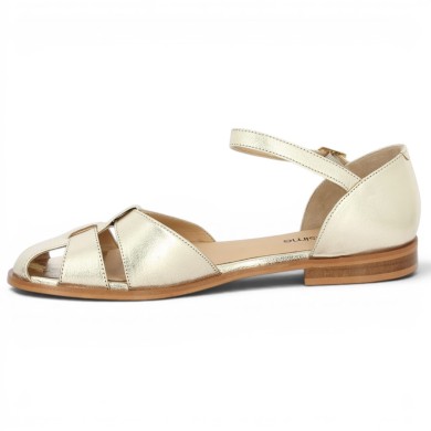 Eden - Closed sandal large size gold leather - Sandale Pecheur large size - Shoesissime