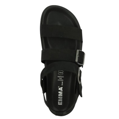 Yuma - Nu-pieds noir semelle ergonomique - Sandale noire femme 42, 43, 44, 45 - Shoesissime