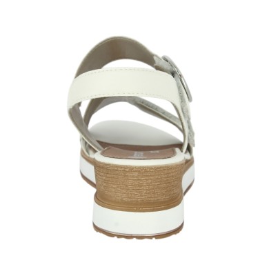 D6466-80 - Nu-pieds cuir blanc Remonte - Sandale compensée 42, 43, 44, 45 - Shoesissime