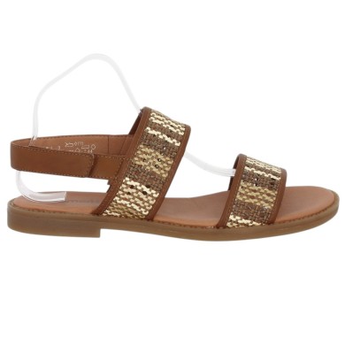 D3646-24 Sandale plate Remonte marron grande pointure femme Shoesissime, vue coté