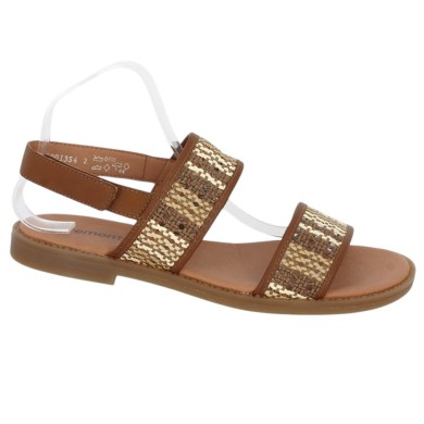 D3646-24 Sandale plate Remonte marron 42, 43, 44, 45 femme Shoesissime, vue profil