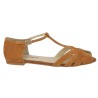 sandale velours camel contrefort arrière grande taille Shoesissime, vue coté