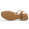 Brenda - Sandale camel petit talon chic - Nu-pieds femme grande taille - Shoesissime