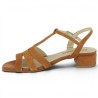 Brenda - Sandale camel petit talon chic - Nu-pieds femme grande taille - Shoesissime