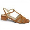 Brenda - Sandale camel petit talon chic - Nu-pieds femme grande taille - Shoesissime