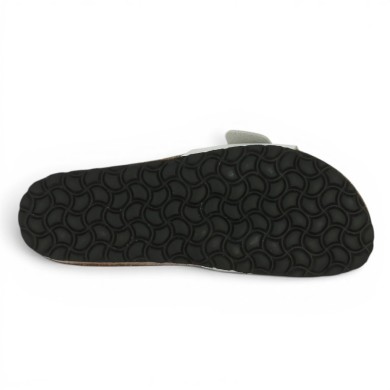 Liam - Claquette argentée femme - Nu-pieds semelle ergonomique femme grande taille - Shoesissime