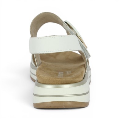Josy - D1J63-80 Nu-pieds blanc scratch réglable - Sandales Remonte grande taille - Shoesissime