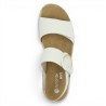 D1J63-80 Nu-pieds blanc Remonte grande taille boucle dorée Shoesissime, vue dessus