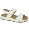 D1J63-80 sandale blanche remonte réglable 42, 43, 44, 45 Shoesissime, vue profil