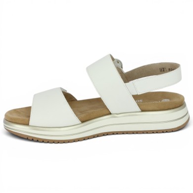 D1J63-80 Nu-pieds blanc Remonte grande pointure boucle dorée Shoesissime, vue intérieure