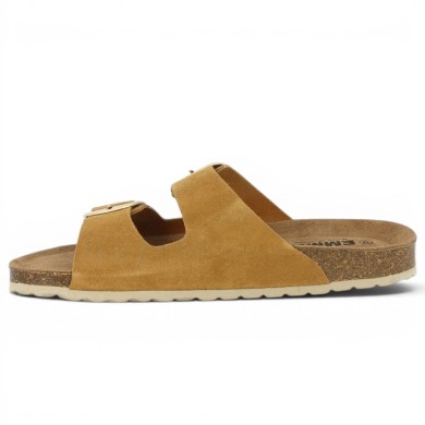 mule camel doré liège 2 brides 42, 43, 44, 45, 46 femme, vue intérieure