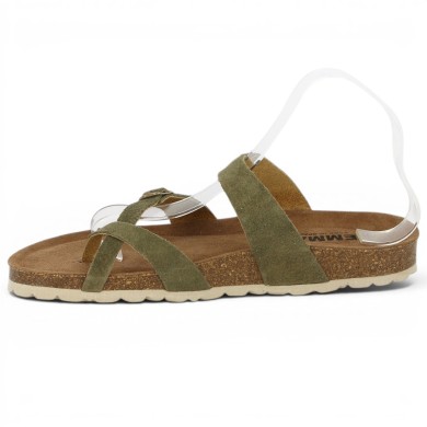 nu-pieds liège femme vert kaki 42, 43, 44, 45 femme Shoesissime, vue intérieure