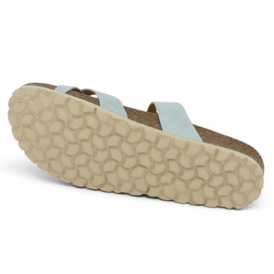 Tiaré - Mule réglable anatomique bleu - Sandales confort grande pointure femme - Shoesissime