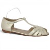 sandale dorée fermée talon 42, 43, 44, 45 Shoesissime, vue profil