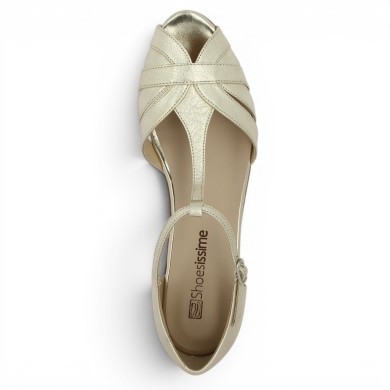 sandale dorée chic grande taille Shoesissime, vue dessus