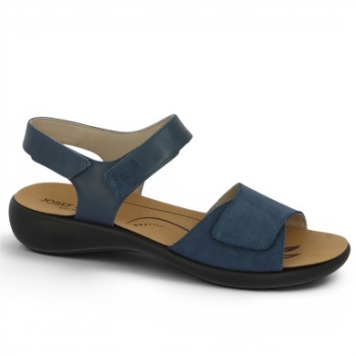 Ibiza 13 Sandale bleu réglable femme grande taille 42, 43, 44 Shoesissime, vue profil
