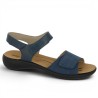 Ibiza 13 Sandale bleu réglable femme grande taille 42, 43, 44 Shoesissime, vue profil