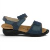 Ibiza 13 Sandale bleue réglable Josef Seibel grands pieds femme Shoesissime, vue détails