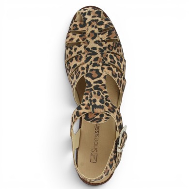 sandale pecheur léopard femme grande taille Shoesissime, vue dessus