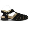 sandale fermée velours noir femme grande pointure Shoesissime, vue coté