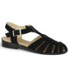 sandale fermée velours noir femme grande taille Shoesissime, vue profil